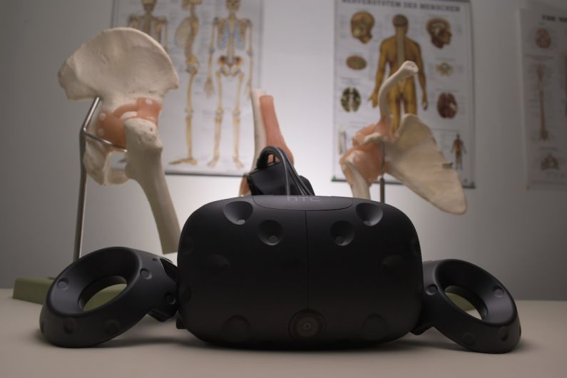 VR Therapy - black corded device on table top