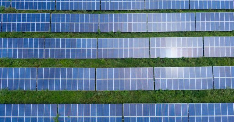 Solar Panels Skyline - Top View Photo of Solar Panels