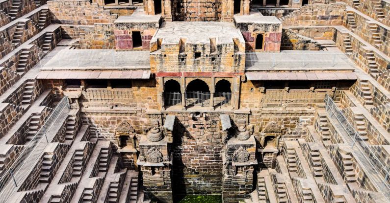 Water Management - Symmetric View of an Ancient Stepwell in India