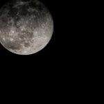 Satellite Orbit - Full moon shining on black background