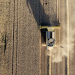 Agricultural Drone - aerial shot of crop field