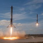 SpaceX Launch - twom white flying rockets during daytime