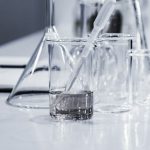 MIT Media Lab - three clear beakers placed on tabletop