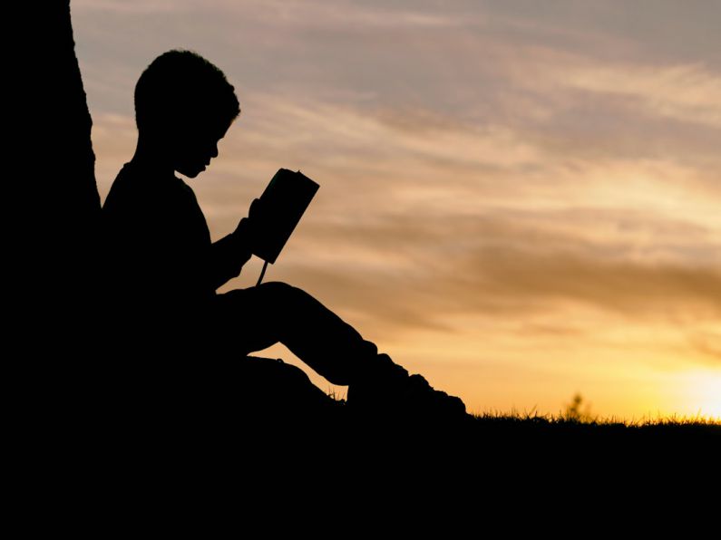 Lean In Book - silhouette of child sitting behind tree during sunset